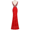 Grace Karin Ärmelloses Backless Langes reizvolles rotes wulstiges Abend-Kleid CL6096-2 #